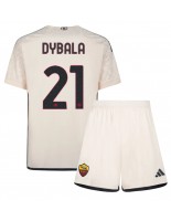 AS Roma Paulo Dybala #21 Venkovní dres pro děti 2023-24 Krátký Rukáv (+ trenýrky)